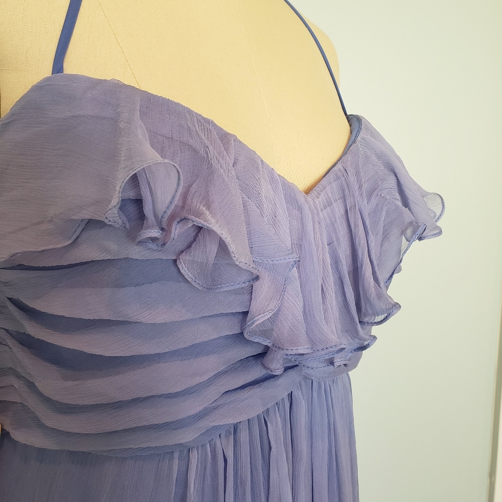 NWT Amsale Silk Dress, style G425C, Hydrangea, 14 - Picture 8 of 16